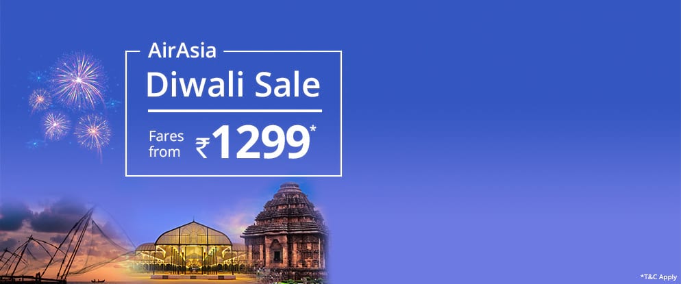 AirAsia Diwali Sale Offers Fares from INR 1299 Via.com
