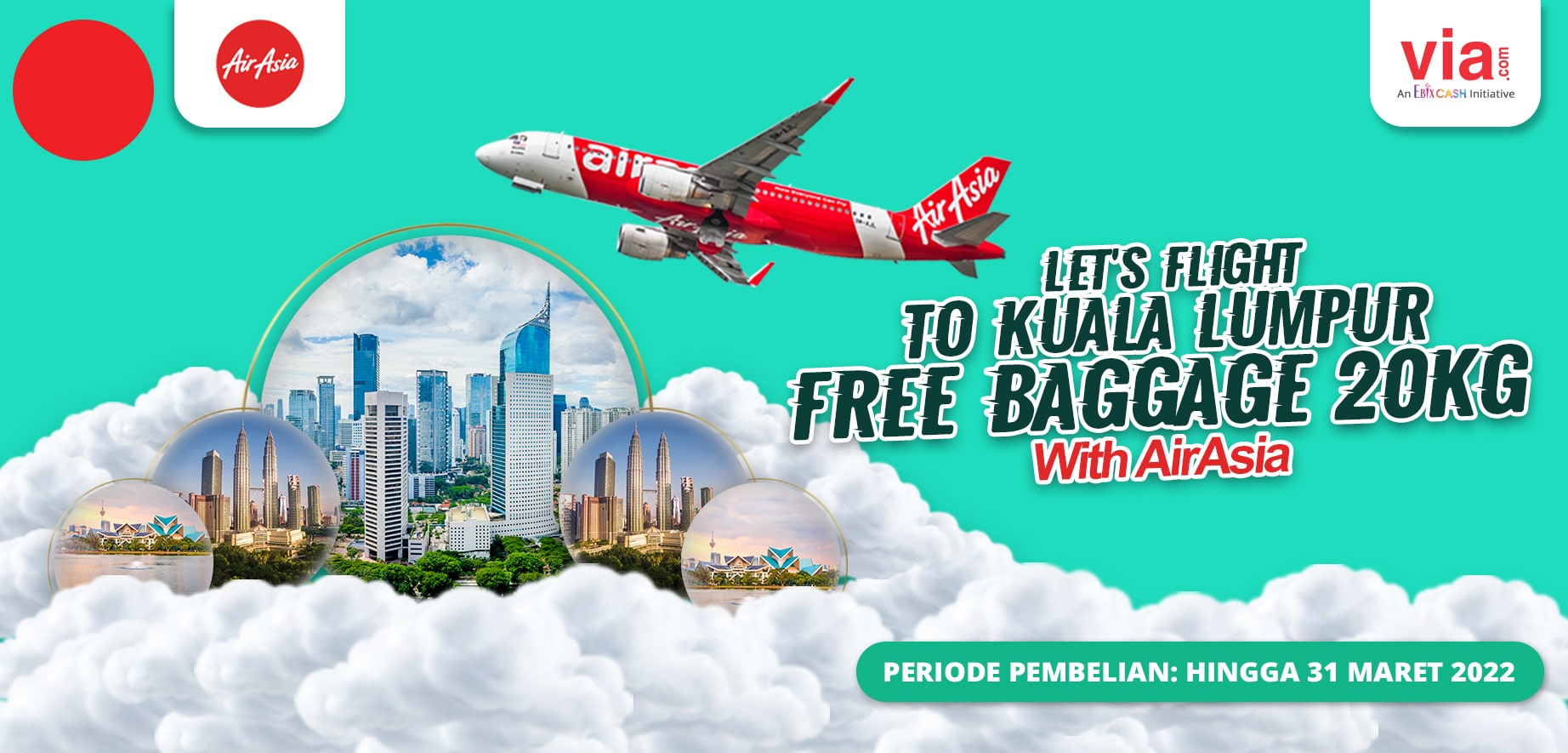 Lets Flight To Kuala Lumpur Free Baggage 20kg With AirAsia