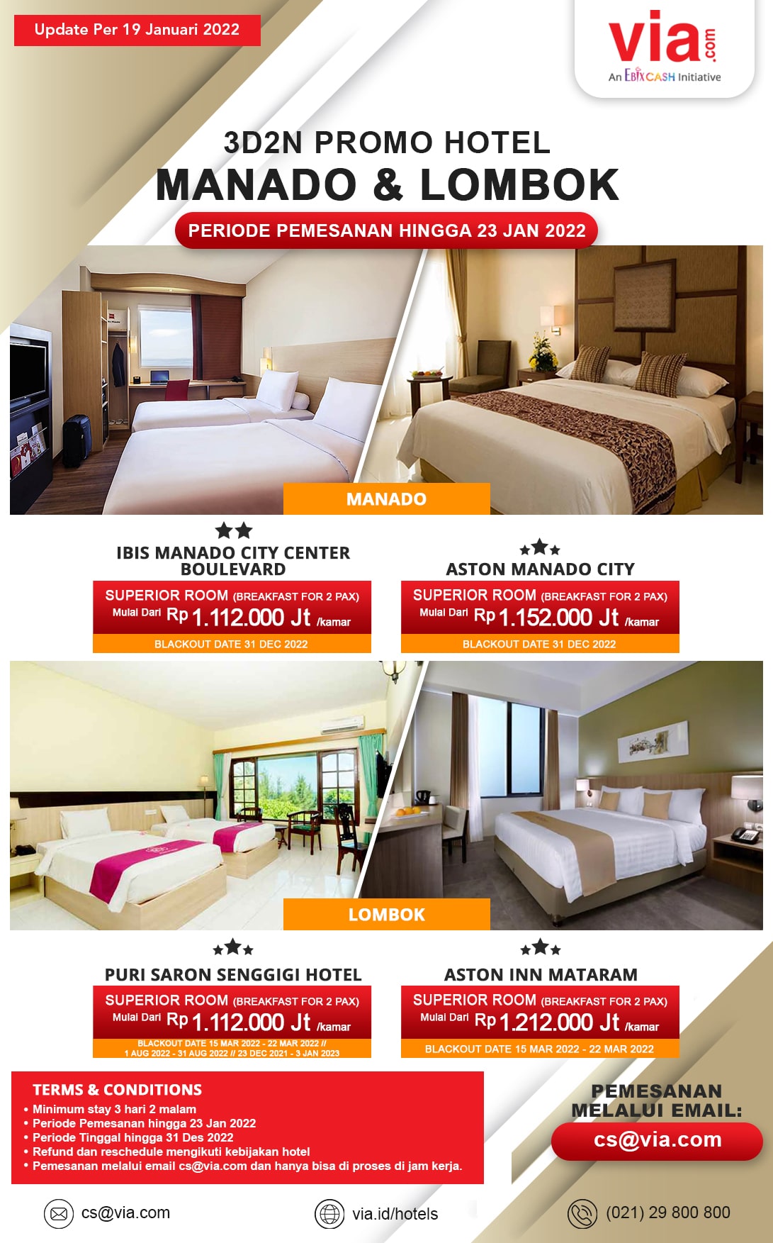 3D2N PROMO HOTEL MANADO DAN LOMBOK