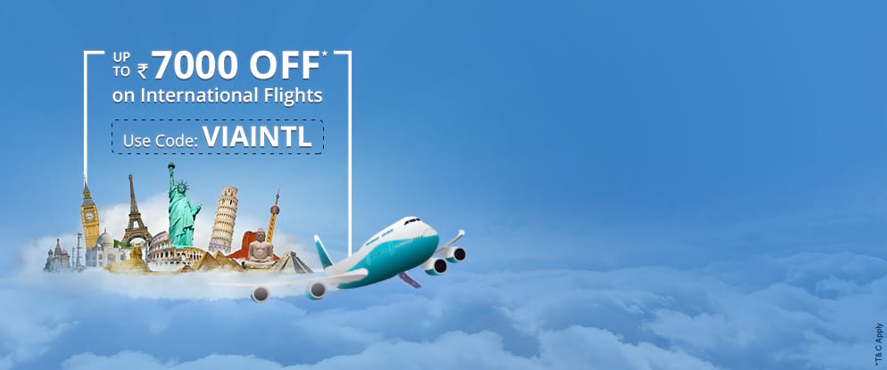 Up to 7000 off on International Flights Via.com